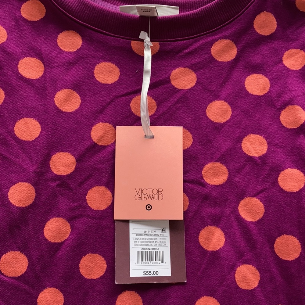 NWT Victor Glemaud @ Target Purple/Pink Dot Tunic Sweater Dress - Picture 3 of 3